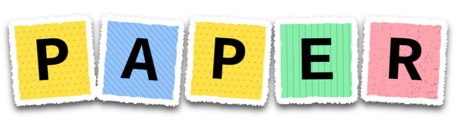 Colourful paper cutout letters